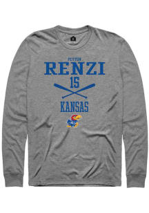 Peyton Renzi  Kansas Jayhawks Grey Rally NIL Sport Icon Long Sleeve T Shirt
