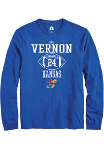 Reis Vernon  Kansas Jayhawks Blue Rally NIL Sport Icon Long Sleeve T Shirt