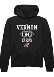 Reis Vernon  Rally Kansas Jayhawks Mens Black NIL Sport Icon Long Sleeve Hoodie