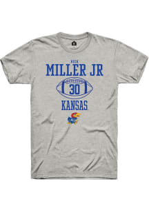Rich Miller  Kansas Jayhawks Ash Rally NIL Sport Icon Short Sleeve T Shirt