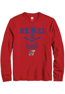Peyton Renzi  Kansas Jayhawks Red Rally NIL Sport Icon Long Sleeve T Shirt