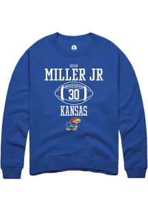 Rich Miller  Rally Kansas Jayhawks Mens Blue NIL Sport Icon Long Sleeve Crew Sweatshirt