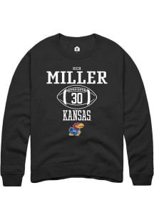 Rich Miller  Rally Kansas Jayhawks Mens Black NIL Sport Icon Long Sleeve Crew Sweatshirt