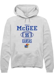 Ronald McGee  Rally Kansas Jayhawks Mens White NIL Sport Icon Long Sleeve Hoodie