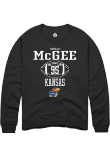 Ronald McGee  Rally Kansas Jayhawks Mens Black NIL Sport Icon Long Sleeve Crew Sweatshirt