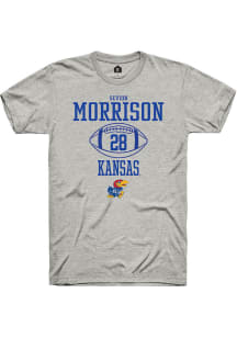 Sevion Morrison  Kansas Jayhawks Ash Rally NIL Sport Icon Short Sleeve T Shirt