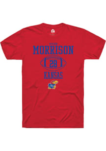Sevion Morrison  Kansas Jayhawks Red Rally NIL Sport Icon Short Sleeve T Shirt