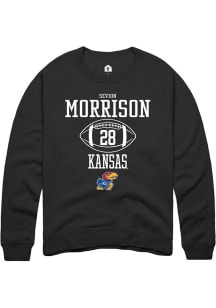 Sevion Morrison  Rally Kansas Jayhawks Mens Black NIL Sport Icon Long Sleeve Crew Sweatshirt