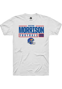 Sevion Morrison  Kansas Jayhawks White Rally NIL Stacked Box Short Sleeve T Shirt