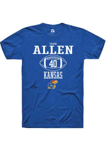 Tabor Allen  Kansas Jayhawks Blue Rally NIL Sport Icon Short Sleeve T Shirt