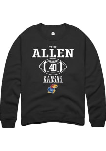 Tabor Allen  Rally Kansas Jayhawks Mens Black NIL Sport Icon Long Sleeve Crew Sweatshirt