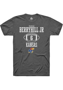 Taiwan Berryhill Jr  Kansas Jayhawks Dark Grey Rally NIL Sport Icon Short Sleeve T Shirt