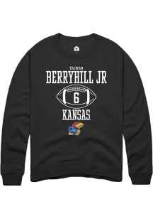 Taiwan Berryhill Jr  Rally Kansas Jayhawks Mens Black NIL Sport Icon Long Sleeve Crew Sweatshirt