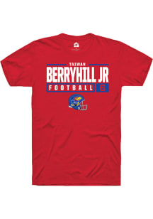 Taiwan Berryhill Jr  Kansas Jayhawks Red Rally NIL Stacked Box Short Sleeve T Shirt