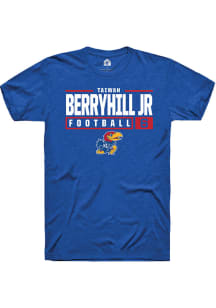 Taiwan Berryhill Jr  Kansas Jayhawks Blue Rally NIL Stacked Box Short Sleeve T Shirt