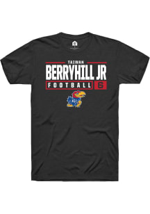 Taiwan Berryhill Jr  Kansas Jayhawks Black Rally NIL Stacked Box Short Sleeve T Shirt
