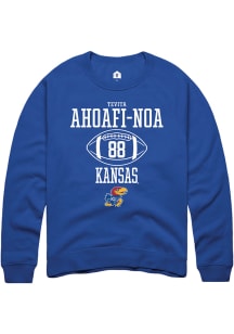 Tevita Ahoafi-Noa  Rally Kansas Jayhawks Mens Blue NIL Sport Icon Long Sleeve Crew Sweatshirt