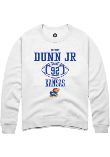 Tommy Dunn Jr.  Rally Kansas Jayhawks Mens White NIL Sport Icon Long Sleeve Crew Sweatshirt