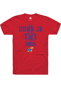 Tommy Dunn Jr.  Kansas Jayhawks Red Rally NIL Sport Icon Short Sleeve T Shirt