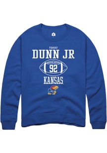 Tommy Dunn Jr.  Rally Kansas Jayhawks Mens Blue NIL Sport Icon Long Sleeve Crew Sweatshirt