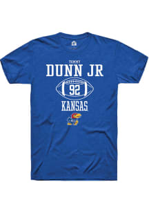 Tommy Dunn Jr.  Kansas Jayhawks Blue Rally NIL Sport Icon Short Sleeve T Shirt