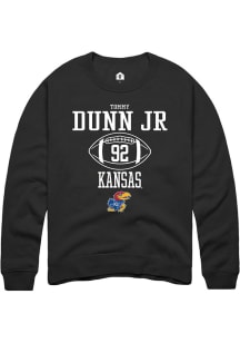 Tommy Dunn Jr.  Rally Kansas Jayhawks Mens Black NIL Sport Icon Long Sleeve Crew Sweatshirt