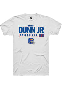 Tommy Dunn Jr.  Kansas Jayhawks White Rally NIL Stacked Box Short Sleeve T Shirt