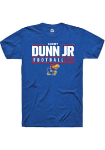 Tommy Dunn Jr.  Kansas Jayhawks Blue Rally NIL Stacked Box Short Sleeve T Shirt