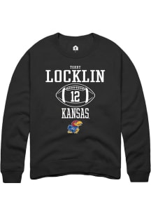 Torry Locklin  Rally Kansas Jayhawks Mens Black NIL Sport Icon Long Sleeve Crew Sweatshirt