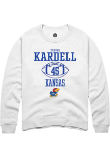 Trevor Kardell  Rally Kansas Jayhawks Mens White NIL Sport Icon Long Sleeve Crew Sweatshirt