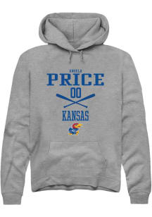 Angela Price  Rally Kansas Jayhawks Mens Grey NIL Sport Icon Long Sleeve Hoodie