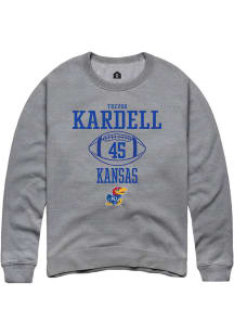 Trevor Kardell  Rally Kansas Jayhawks Mens Grey NIL Sport Icon Long Sleeve Crew Sweatshirt