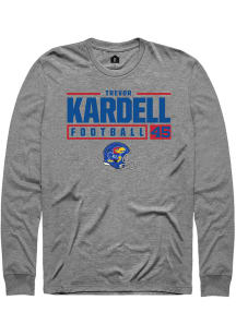 Trevor Kardell  Kansas Jayhawks Grey Rally NIL Stacked Box Long Sleeve T Shirt