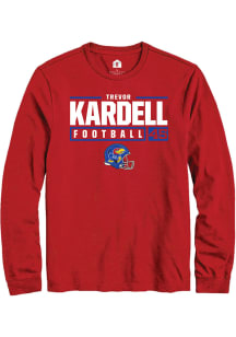 Trevor Kardell  Kansas Jayhawks Red Rally NIL Stacked Box Long Sleeve T Shirt
