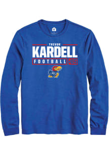Trevor Kardell  Kansas Jayhawks Blue Rally NIL Stacked Box Long Sleeve T Shirt