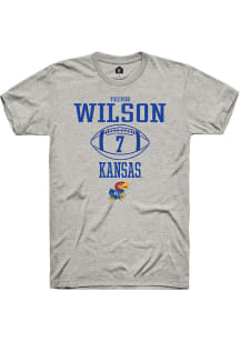 Trevor Wilson  Kansas Jayhawks Ash Rally NIL Sport Icon Short Sleeve T Shirt