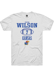 Trevor Wilson  Kansas Jayhawks White Rally NIL Sport Icon Short Sleeve T Shirt