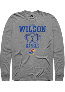 Trevor Wilson  Kansas Jayhawks Grey Rally NIL Sport Icon Long Sleeve T Shirt