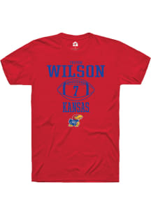 Trevor Wilson  Kansas Jayhawks Red Rally NIL Sport Icon Short Sleeve T Shirt