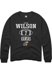 Trevor Wilson  Rally Kansas Jayhawks Mens Black NIL Sport Icon Long Sleeve Crew Sweatshirt