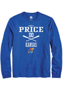 Angela Price  Kansas Jayhawks Blue Rally NIL Sport Icon Long Sleeve T Shirt