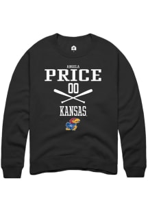 Angela Price  Rally Kansas Jayhawks Mens Black NIL Sport Icon Long Sleeve Crew Sweatshirt