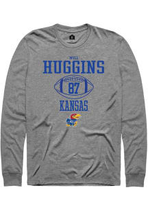 Will Huggins  Kansas Jayhawks Grey Rally NIL Sport Icon Long Sleeve T Shirt