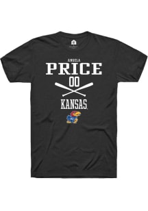 Angela Price  Kansas Jayhawks Black Rally NIL Sport Icon Short Sleeve T Shirt