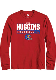 Will Huggins  Kansas Jayhawks Red Rally NIL Stacked Box Long Sleeve T Shirt