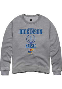 Hunter Dickinson  Rally Kansas Jayhawks Mens Grey NIL Sport Icon Long Sleeve Crew Sweatshirt