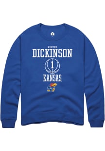 Hunter Dickinson  Rally Kansas Jayhawks Mens Blue NIL Sport Icon Long Sleeve Crew Sweatshirt