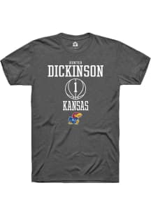 Hunter Dickinson  Kansas Jayhawks Dark Grey Rally NIL Sport Icon Short Sleeve T Shirt