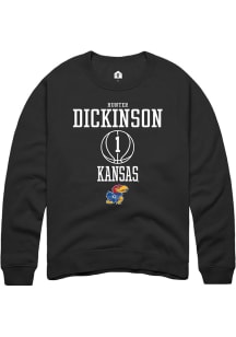Hunter Dickinson  Rally Kansas Jayhawks Mens Black NIL Sport Icon Long Sleeve Crew Sweatshirt