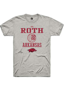 Ava Roth  Arkansas Razorbacks Ash Rally NIL Sport Icon Short Sleeve T Shirt
